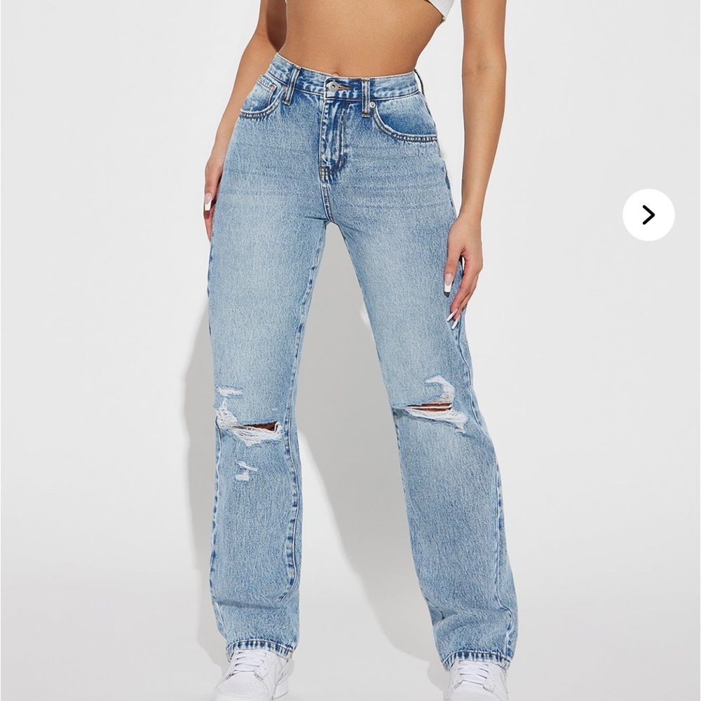 Women's Light Blue Distressed Jeans